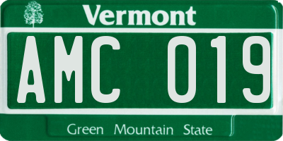 VT license plate AMC019
