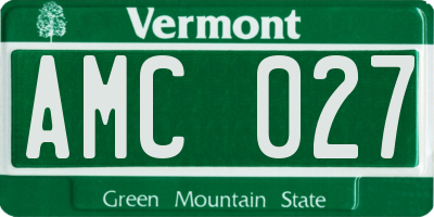 VT license plate AMC027