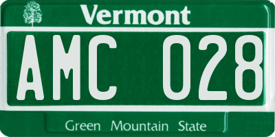 VT license plate AMC028