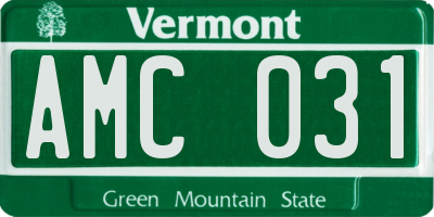 VT license plate AMC031