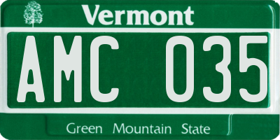 VT license plate AMC035