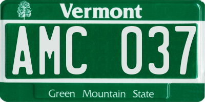 VT license plate AMC037