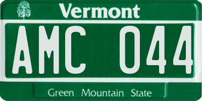 VT license plate AMC044