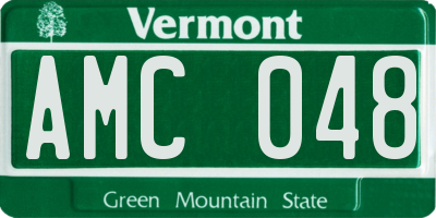 VT license plate AMC048