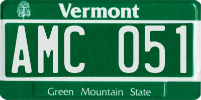 VT license plate AMC051