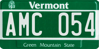 VT license plate AMC054