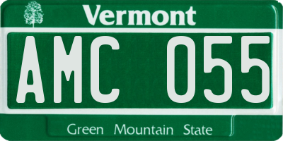 VT license plate AMC055