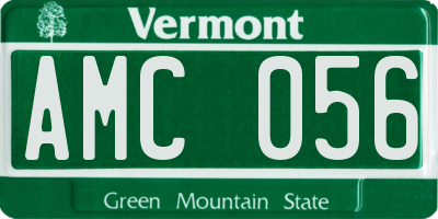 VT license plate AMC056