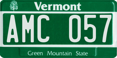 VT license plate AMC057