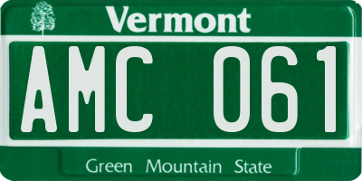 VT license plate AMC061