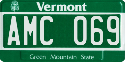 VT license plate AMC069