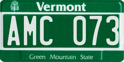 VT license plate AMC073