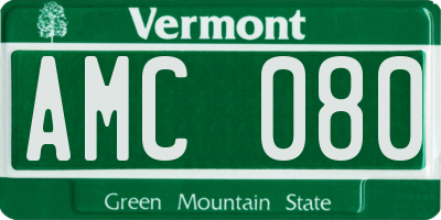 VT license plate AMC080