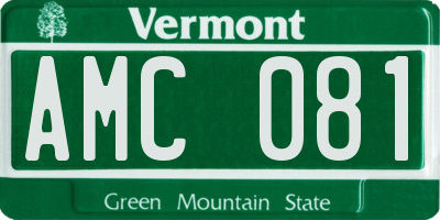 VT license plate AMC081