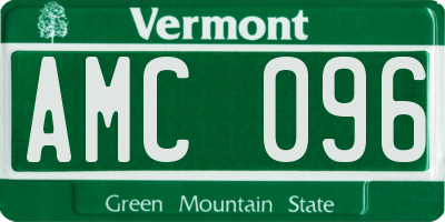 VT license plate AMC096