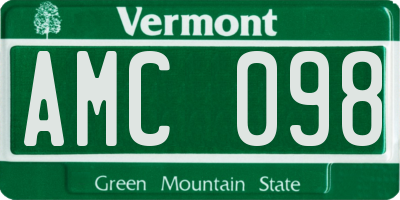 VT license plate AMC098