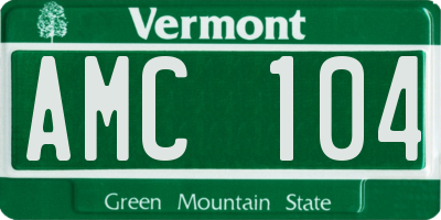 VT license plate AMC104