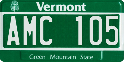 VT license plate AMC105