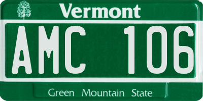 VT license plate AMC106