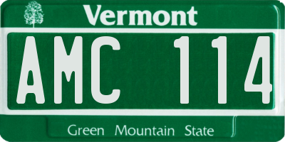 VT license plate AMC114