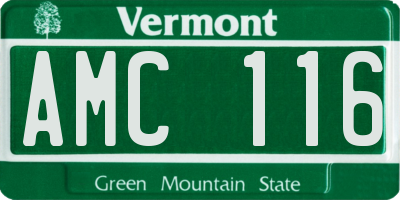 VT license plate AMC116
