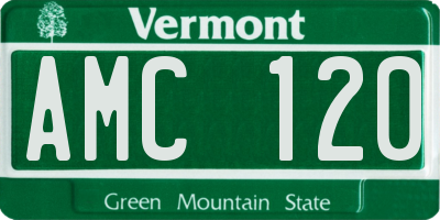 VT license plate AMC120