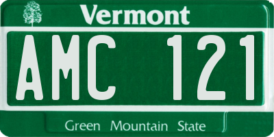VT license plate AMC121