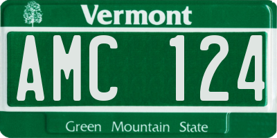 VT license plate AMC124
