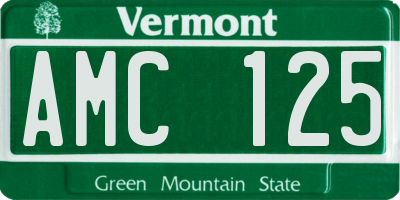 VT license plate AMC125