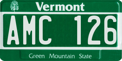 VT license plate AMC126