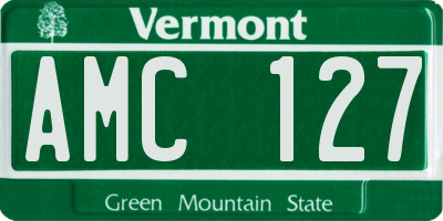 VT license plate AMC127