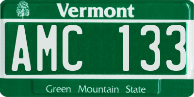 VT license plate AMC133