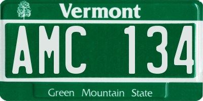 VT license plate AMC134