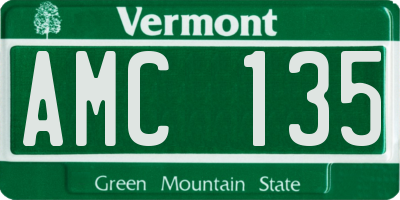VT license plate AMC135