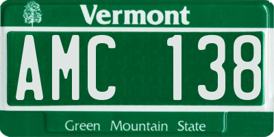 VT license plate AMC138