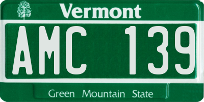 VT license plate AMC139