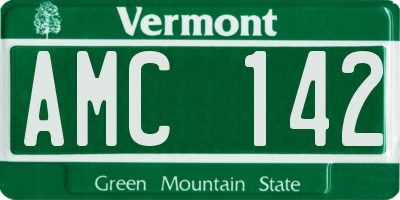 VT license plate AMC142