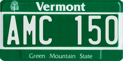 VT license plate AMC150