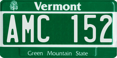 VT license plate AMC152