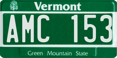 VT license plate AMC153