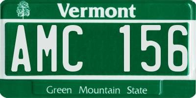 VT license plate AMC156