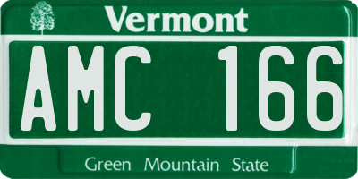 VT license plate AMC166