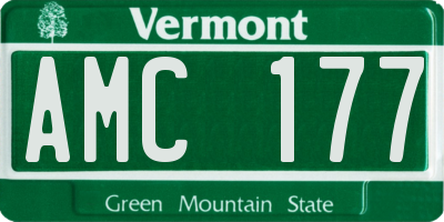 VT license plate AMC177