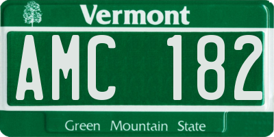 VT license plate AMC182