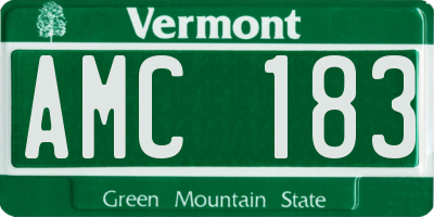VT license plate AMC183