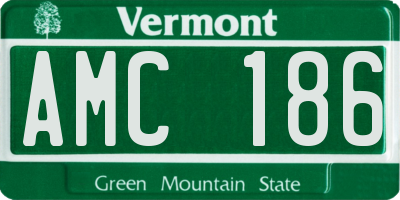 VT license plate AMC186