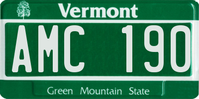 VT license plate AMC190