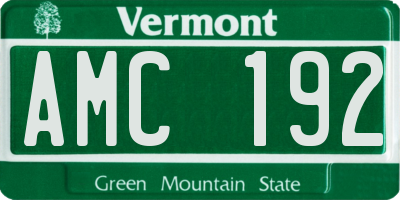 VT license plate AMC192