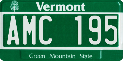 VT license plate AMC195