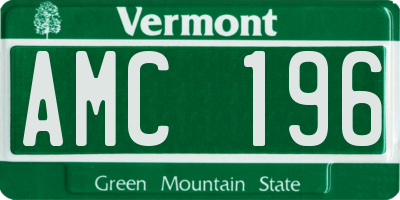 VT license plate AMC196